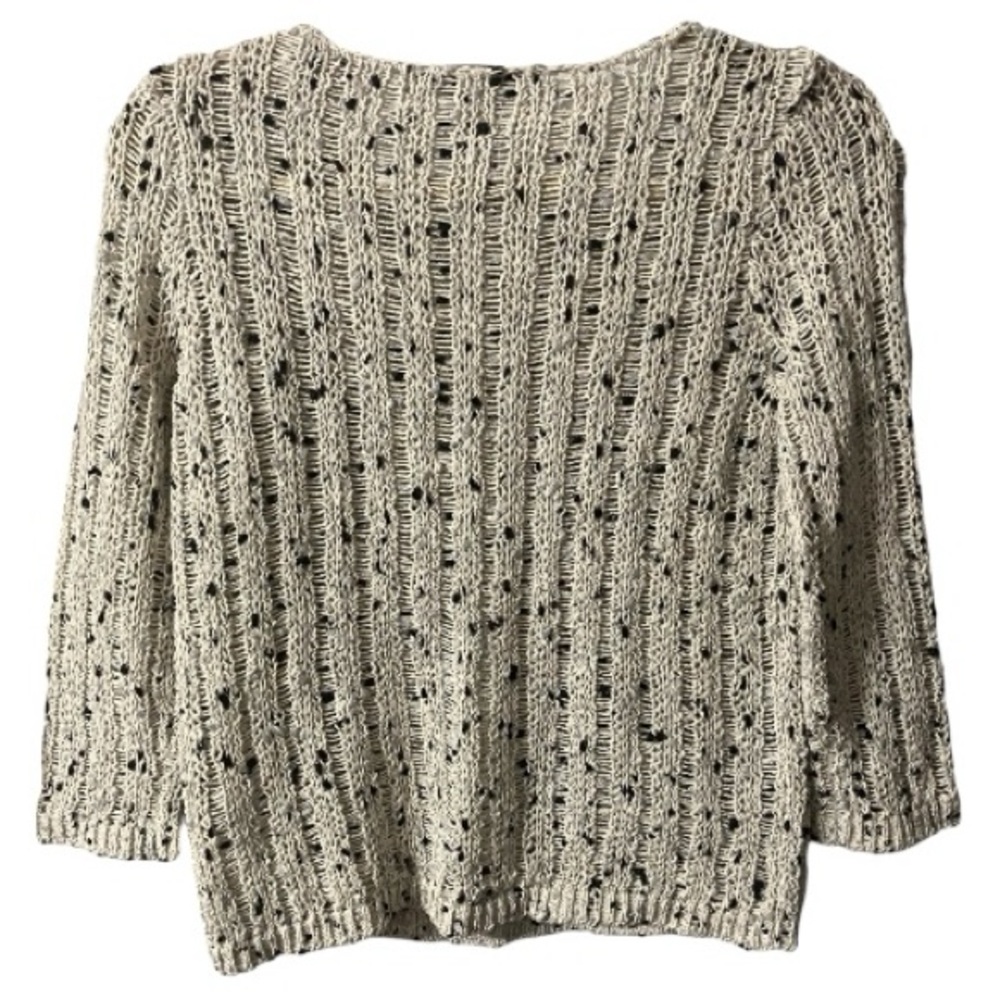 INC Crochet Sweater, Long Sleeve, Neutral, Metallic, Sz S, Cotton, Timeless - Picture 7 of 9